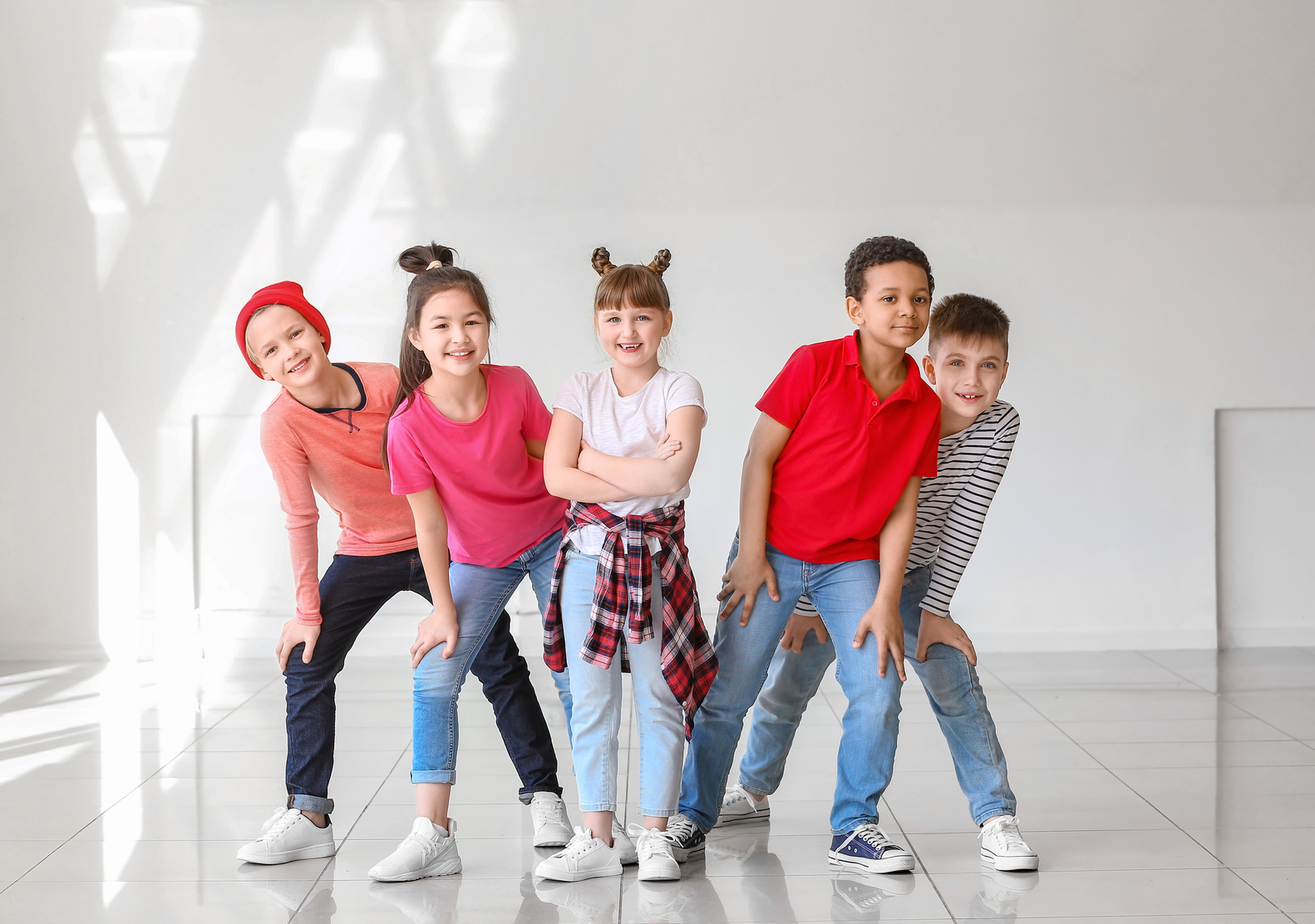 Cute Little Children in Dance Studio